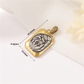 Vintage Roman portrait relief rectangular pendant in gold and silver finish - Retro Rectangle Two-tone Relief Pendant (H-11877)