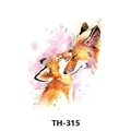Waterproof temporary tattoo sticker with TH-315 watercolor foxes design in warm colors - Th-315 / 210*148mm