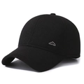 Berretto da baseball invernale in lana nera con distintivo sportivo in metallo argento - Regolabile / Nero