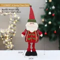 Telescopic Santa Claus doll with red plaid hat and adjustable legs for Christmas decor - Santa Claus