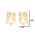 Cute hollow wood owl stud earrings for women with dimensions of 10mm height and 7mm width - 272 Owl / Gold
