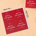 Red Christmas Merry Christmas and Thank You stickers with 8cm white text for cake decor - Merry Christmas Sticker 20Pcs
