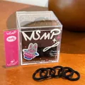 100pcs set of seamless black elastic hair ties in clear storage box for girls - 2# Teacup Rabbit (Black Seamless Set)