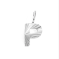 Letter P pendant in stainless steel with sunburst texture and silver finish - Letter P / Steel Color