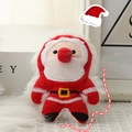 Cute plush Santa Claus pendant with red embroidery details for Christmas bags - Red Character - No Brooch (Patch)