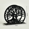 Porte-serviettes en métal noir mat motif arbre de vie taille 15x5x12.5cm - Style Arbre Creux Rond - Noir