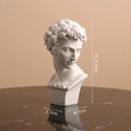 White resin David bust statue 15.5cm height, small Greek figure desk decor ornament - Small Hermes Bust