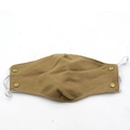 Détail du chapeau d'hiver kaki avec tissu en coton épais et boutons en métal bronze - XL (58-60cm) / Masque Kaki