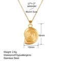 Collana in acciaio inossidabile placcata oro 18 carati con ciondolo a conchiglia e misure - Stile Conchiglia 1 (XL0011)