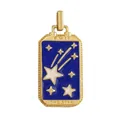 Golden tarot pendant XVII The Star with blue enamel and sparkling star motifs - M801164-Blue