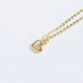 Elegant gold necklace featuring a heart-shaped pendant with pink shell inlay - Heart / Gold