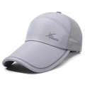 Helllila atmungsaktive Mesh-Kappe für Outdoor mit langem Schirm und Reflektor - Verstellbar / Grau