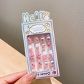 Pink cartoon children nail stickers set with 24 pieces of candy and star patterns - 4# Candy Snack