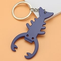 Blue lobster-shaped keychain with functional bottle opener and sturdy metal ring - Blue Lobster Shape (X-1322)