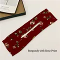 Lazy hair curler in wine red with rose pattern for elegant bun styling hairstyles - Wine Red Base Rose Flower