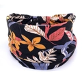 Bohemian black elastic sports headband with vibrant tropical floral print for women - 77