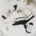 Manual cream-white folding umbrella with black rose print and matching storage bag - 3-Fold Manual Style - French Rose
