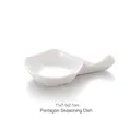 White melamine pentagon sauce dish with small handle and 11cm diameter size - Pentagon Shaped Sauce Dish