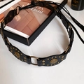Bohemian black leather belt with antique bronze rivets and floral metal studs - 25# Waist Chain - Black