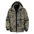 Men's outdoor camouflage jacket with windproof fabric and hooded tactical design - Khaki