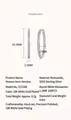 Detailed technical view showing dimensions and S925 sterling silver hoop earrings with moissanite - E13368 Moissanite 1.2mm*100pcs