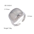 Détails de la bague large argentée avec largeur de 17,97 mm et poids de 7,80 g - Large à Rayures / Argent