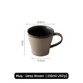 Handgefertigte 350ml dunkelbraune Steingut-Kaffeetasse mit matter Vintage-Keramiktextur - Becher / Dunkelbraun