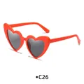 Fashion heart shaped sunglasses with bright orange frame and dark grey lenses - Matte Orange Frame Grey Lens