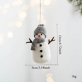 Macro del pupazzo di neve in feltro 12cm con cappello grigio per albero di Natale - Pupazzo di neve in feltro grigio