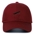 Detailed embroidery of a skateboard design on a burgundy cotton canvas baseball cap - Adjustable / Burgundy
