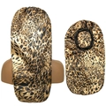 Cuffia da notte elastica per capelli lunghi con stampa leopardata gialla in raso lucido - Taglia unica / Stampa leopardata