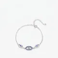 S925 Sterlingsilber Armband mit blauem Evil Eye und verstellbarer Kette für Damen - 925 Sterlingsilber