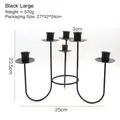 Elegant 5-arm black wrought iron candelabra for wedding and dining table decor - Large (5-Arm) / Black