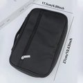 Portable black zippered makeup brush organizer bag with side handle for travel and studio - Handheld Makeup Bag (No Brushes)