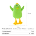 Green plush chicken squeaky toy for dogs, pineapple velvet fabric with crown, 39x28cm - Green Cute Little Duck