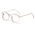 Chic rose gold TR90 glasses with polygonal metal frame and anti-blue light lenses - Pink