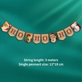 Christmas bunting banner with HO HO HO letters and vintage Santa, 3m cord, 13x18cm flags - Vintage HO HO HO Swallowtail Christmas Banner
