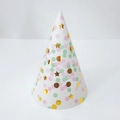 Pink and mint green polka dot birthday party cone hat with gold foil star details - One Size / Blue Pink Star