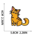 Detailed view of orange cat embroidery patch with height and width measurements - No.6 (Orange Kitten)(W17XM-088-06)