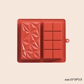 Red platinum silicone chocolate mold with geometric and 8-cavity rectangular patterns - 2-in-1 Red-Brown (94g)
