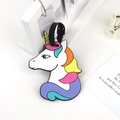 Unicorn luggage tag with rainbow colors and secure strap for travel identification - Rainbow Unicorn