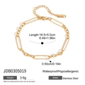 Especificaciones de tamaño detalladas para el collar de acero inoxidable chapado en oro 18K - Pulsera de Cadena de Eslabones Geométricos (JDB0305019)