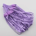 Lilac purple braided nylon wrist lanyard with matching plastic caps for mobile phones - Purple