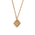 Collar de acero inoxidable chapado en oro de 18K con colgante de rombo y diamantes dorados - Collar con Colgante de Rombo Geométrico-Oro-Circonita Blanca