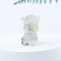 Miniature schnauzer dog figurine made of iridescent crystal resin for home decor - 36 Fluorite