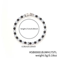 Micro-pave black and white gemstone bracelet with dimensions 17cm length and 5g weight - Black/White