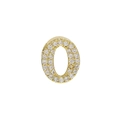 Sparkling 18k gold plated letter O pendant featuring pave-set cubic zirconia stones - Letter O Pendant-Gold