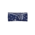 Blue paisley pattern bohemian wide headband with knotted design for women sports - 17#