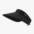 Foldable black sun visor with wide brim and UPF protection for women in summer - Adjustable / Black