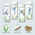 Set of 4 nautical ocean wall art featuring sea turtle and whale watercolor prints - 30x10x0.5cm / Ocean Life Four-Piece Set (Y24Y50740_Q)